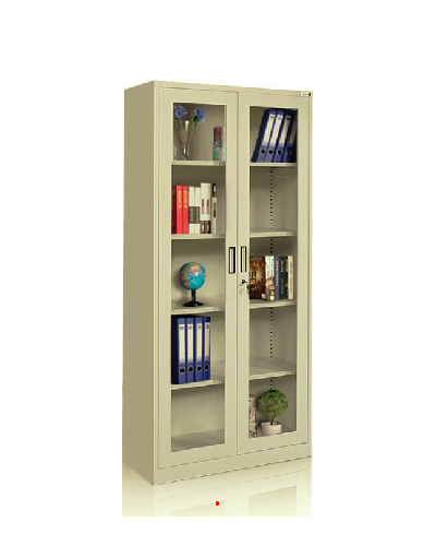 Glass Door Steel Library Cabinet - Office & Display Storage
